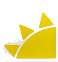 LEGO part Duplo, Brick 2 x 2 x 1 1/2 Slope Curved with Yellow Sun Half Pattern Model Right Side 11170pb15R