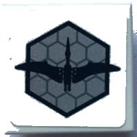 LEGO part Tile, Modified 2 x 2 Inverted with Dino Pteranodon on Hexagons Pattern (Sticker) - Set 75915 11203pb017
