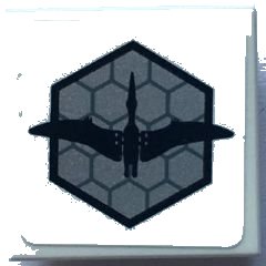LEGO part Tile, Modified 2 x 2 Inverted with Dino Pteranodon on Hexagons Pattern (Sticker) - Set 75915 (11203pb017)