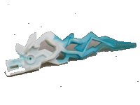 LEGO part Hero Factory Arma Accessorio, Fiamma / Fulmine con Foro Assale con Motivo Marmorizzato Blu Translucido Chiaro 11302pb02
