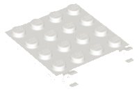 LEGO part Plate, Modified 4 x 4 with 2 Open O Clips (Horizontal Grip) 11399
