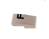 LEGO part Slope, Curved 2 x 1 x 2/3 with Black Letter F on White Background Pattern Model Left Side (Sticker) - Set 42096 11477pb090L