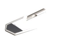 LEGO part Technic, Panel Fairing #22 Very Small Smooth, Side A with Dark Bluish Gray Stripe and White Background Pattern (Sticker) - Set 42096 11947pb039