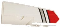 LEGO part Technic, Panel Fairing #22 Very Small Smooth, Side A with Red and Silver Stripes Pattern (Sticker) - Set 42057 11947pb043