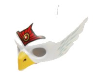 LEGO part Minifigure, Headgear Mask Bird / Eagle with Yellow Beak, Red Tiara, and Medium Blue Feathers Pattern 12549pb06