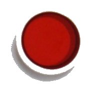 LEGO part Fliese, Rund 2 x 2 mit unterer Noppenhalterung mit rotem Kreis stilisierte rote Sonne Muster 14769pb113