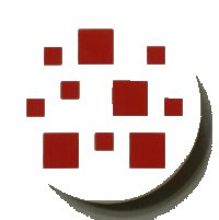 LEGO part Tile, Round 2 x 2 with Bottom Stud Holder with Red Squares Pattern (Minecraft Cake Frosting) 14769pb295