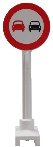 LEGO part Road Sign Round with No Overtaking Pattern 14pb05
