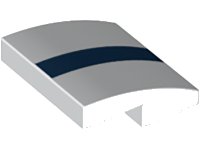 LEGO part Schräge, Curva 2 x 2 x 2/3 con Patrón de Raya Azul Oscuro 15068pb164