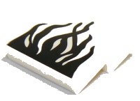 LEGO part Slope, Curved 2 x 2 x 2/3 with Black Tendrils Pattern 15068pb269