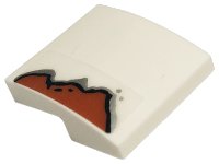 LEGO part Slope, Curved 2 x 2 x 2/3 with Rust Pattern on Left (Sticker) - Set 10274 15068pb303