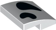 LEGO part Slope, Curved 2 x 2 x 2/3 with 2 Black Dalmatian Spots Pattern 15068pb365