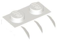 LEGO part Platta, Modificata 1 x 2 con 3 Denti 15208