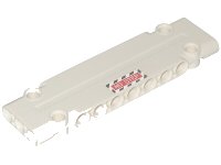 LEGO part Technic, Panel Plate 3 x 11 x 1 with Black and White Danger Stripes and Red Sign with 'NO STEP' Pattern (Sticker) - Set 42025 15458pb001