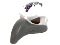 LEGO part Minifigure, Headgear Mask Bird (Vulture) with Dark Bluish Gray Beak and Purple Head Patches Pattern 16659pb01