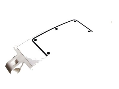 LEGO part Technic, Panel Curved 3 x 13 with 5 Black Dots and Access Hatch Line on White Background Pattern (Sticker) - Set 42096 (18944pb011)