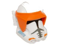 LEGO part Large Figure Head Modified SW with Ball Joint Socket Phase 2 Clone with Visor Pattern (Commander Cody) 22312pb01