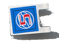 LEGO part Flag 2 x 2 Square with Red Number 5 and White Wire Frame Basketball on Blue Background Pattern (Sticker) - Sets 3432 / 3433 2335pb047
