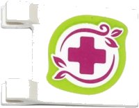 LEGO part Flag 2 x 2 Square with Magenta Cross and Leaves in Lime Border Pattern on Both Sides (Stickers) - Set 41036 2335pb119
