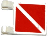 LEGO part Bandiera 2 x 2 Square con 2 Triangoli Rossi Pattern su Entrambi i Lati (Adesivi) - Set 60095 2335pb146