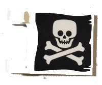 LEGO part Bandera 2 x 2 Square con Calavera Plana y Espadas en Patrón Fondo Negro en Ambos Lados (Bandera de Pirata) 2335pb212