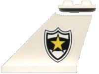 LEGO part Tail 4 x 1 x 3 with Black and White Police Badge with Yellow Star Pattern Model Left Side (Sticker) - Set 4012 2340pb010l