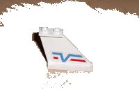 LEGO part Tail 4 x 1 x 3 with Blue 'V' and Red Line Pattern on Both Sides (Stickers) - Set 6346 2340pb027