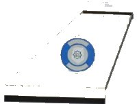 LEGO onderdeel Tail 4 x 1 x 3 with Blue and White Life Preserver and Silver Police Badge Pattern on Left Side (Sticker) - Sets 7287 / 7899 2340pb044L