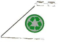 LEGO onderdeel Staart 4 x 1 x 3 met Recycling Pijlen op Linkerkant Patroon (Sticker) - Set 4432 2340pb045l