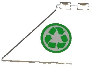 LEGO onderdeel Staart 4 x 1 x 3 met Recycling Pijlen op Linkerkant Patroon (Sticker) - Set 4432 (2340pb045l)