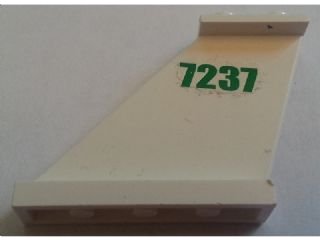 LEGO part Tail 4 x 1 x 3 with Green '7237' Pattern on Both Sides (Stickers) - Set 7237 (2340pb052)
