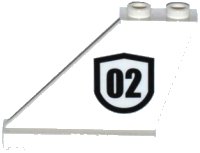 LEGO part Cola 4 x 1 x 3 con Insignia Negra '02' Patrón Delineado Lado Izquierdo (Pegatina) - Set 60129 2340pb059L
