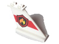 LEGO part Coda 4 x 1 x 3 con Badge Logo Fuoco su Pattern Striscia Rossa Modello Lato Destro (Adesivo) - Set 60005 2340pb064r