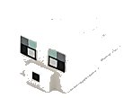 LEGO part Creature Head Pixelated with Ears, Nose, and Face with White Eyes, Dark Bluish Gray and Light Aqua Eyebrows and Black Nose Pattern (Minecraft Arctic Fox) 24008pb08