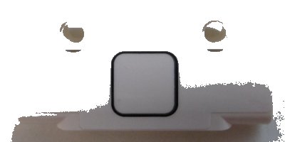 LEGO part Technic, Panel Curved 7 x 3 with 2 Pin Holes through Panel Surface with Black Rounded Square Pattern (Sticker) - Set 42100 (24119pb008)