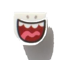 LEGO part Tile, Round 1 x 1 Half Circle Extended with Big Open Mouth, Teeth and Tongue Pattern 24246pb017
