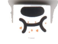 LEGO part Tile, Round 1 x 1 Half Circle Extended with Black Nose and Closed Mouth Pattern 24246pb022