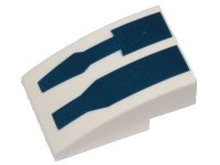 LEGO part Slope, Curved 3 x 2 with SW R2-D2 Dark Blue Stripes Pattern 24309pb014