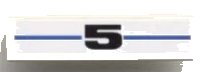 LEGO part Tile 1 x 4 with Black '5' on Blue Line Pattern (Sticker) - Set 8124 2431pb0080