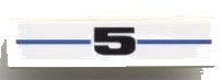 LEGO onderdeel Tile 1 x 4 with Black '5' on Blue Line Pattern (Sticker) - Set 8124 (2431pb0080)