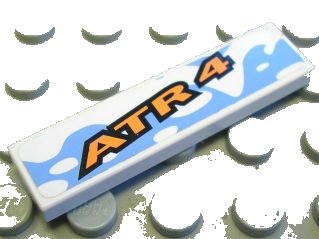 LEGO part Tile 1 x 4 with 'ATR 4' Pattern (Sticker) - Set 8657 (2431pb0102)