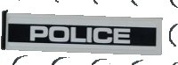 LEGO part Tile 1 x 4 with White 'POLICE' on Black Background Pattern (Sticker) - Set 8186 2431pb0189