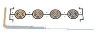 LEGO part Tile 1 x 4 with Black Lines and 4 Silver and Black Screws Pattern (Sticker) - Set 8108 2431pb0420