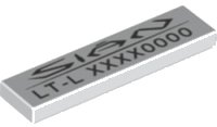 LEGO part Baldosa 1 x 4 with 'SIAN LT-L' and Variable Code Pattern 2431pb0636