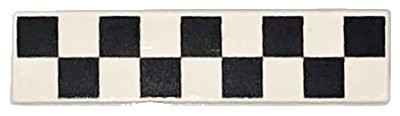 LEGO part Tile 1 x 4 with Black Checkered Pattern (2431pb0905)