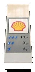 LEGO onderdeel Brick 1 x 2 x 5 with Shell Logo and Car Wash Price Table Pattern (Sticker) - Set 1255 2454pb033