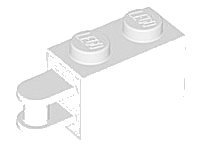 LEGO part Brick, Modified 1 x 2 with Bar Handle on End - Bar Inset from Edge 26597