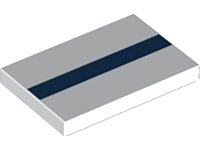 LEGO part Tile 2 x 3 with Dark Blue Stripe Pattern 26603pb032