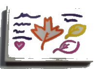 LEGO part Tile 2 x 3 with Orange Leaf, Yellow Leaf, Dark Pink Leaf and Heart, Dark Purple Lines Pattern (Sticker) - Set 41169 26603pb068