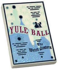 LEGO part Loseta 2 x 3 con Invitación HP 'YULE BALL', Copos de Nieve y Patrón 'The Weird Sisters' 26603pb097